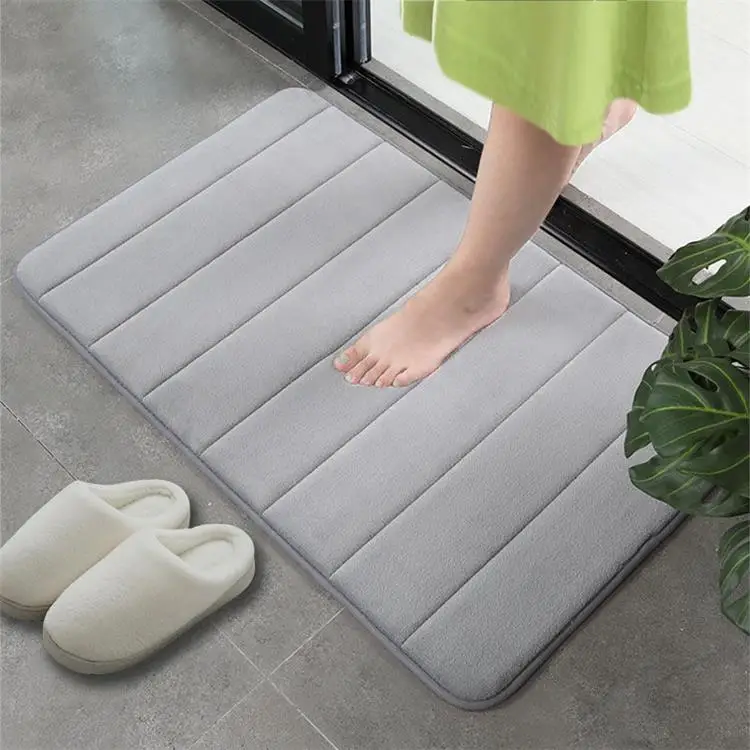 Home 8 Colors Decor Washable Soft Coral Fleece Memory Foam Bath Mat Non-slip Bathroom Carpet Rug Kitchen Toilet Floor Foot Pads