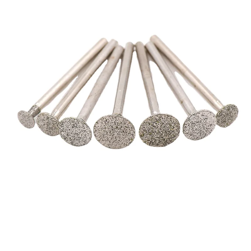 Hot Sell Diameter Of Shank Circle Type Abrasive Tools Diamond Mounted Points Burr Carving Bits For Gem Marble