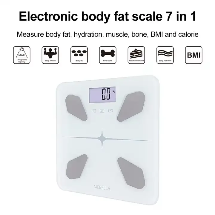 CE Rohs electronic balance body fat scale 180 kg backlight function smart weight scale BMI calorie body fat weight scale