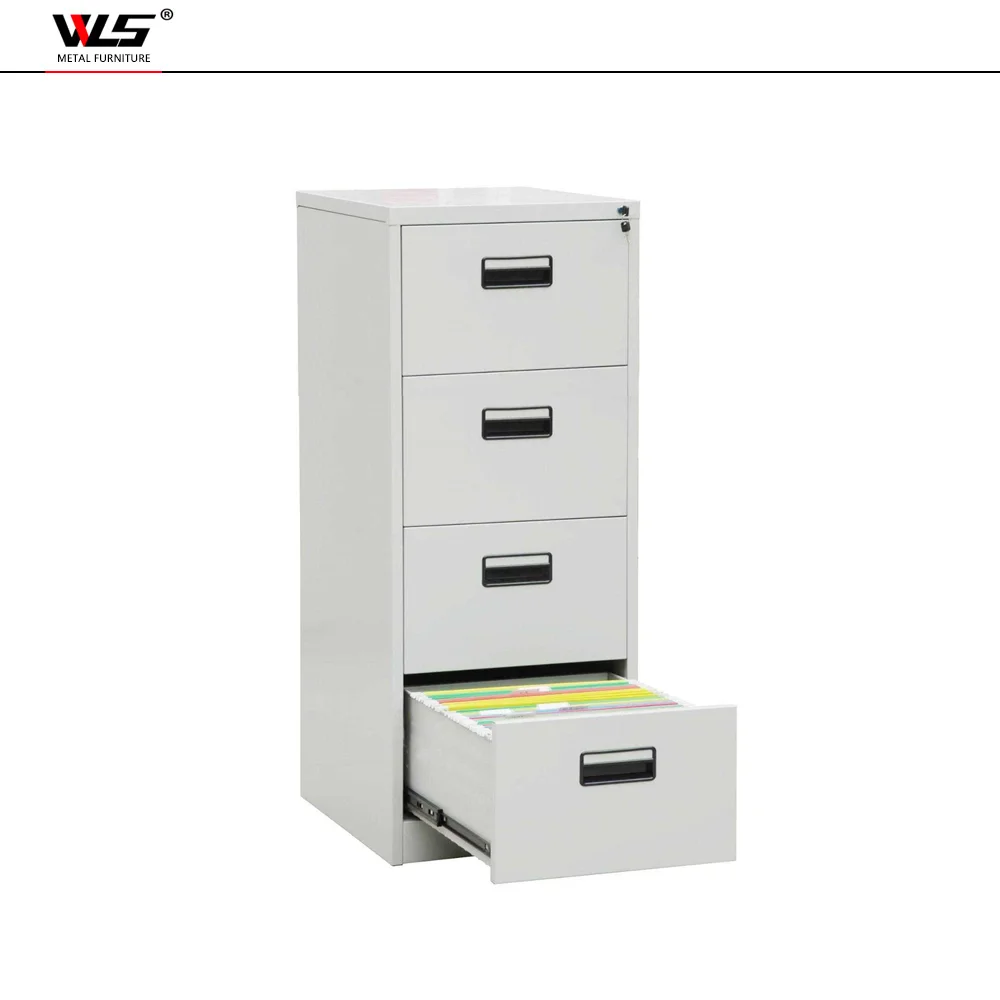 Simple design disassembled 4 drawer steel filing cabinet