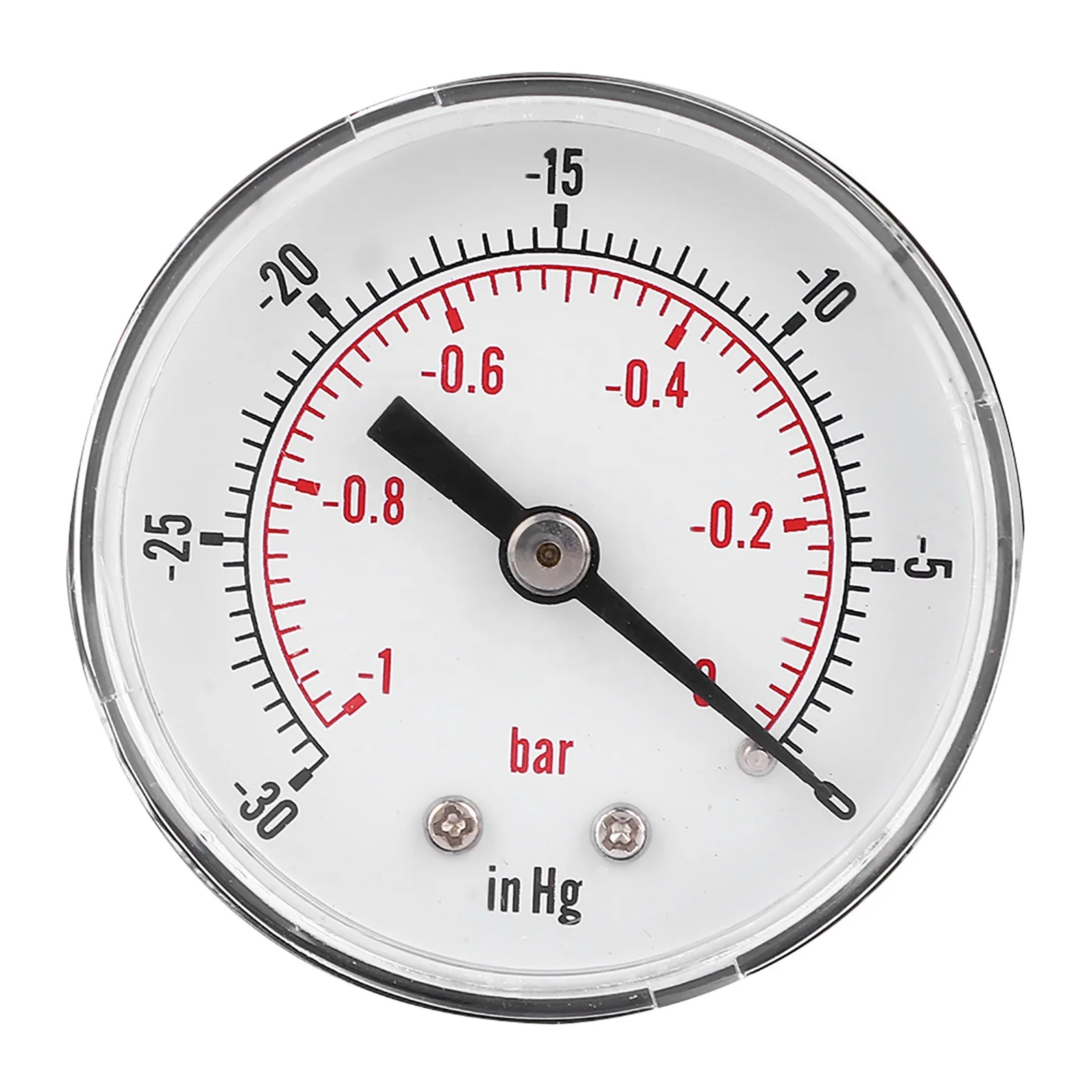 Vacuum Gauge 50mm 1/8 BSPT Back Connection -1-0Bar -30-0inHg Air Water Oil Gas