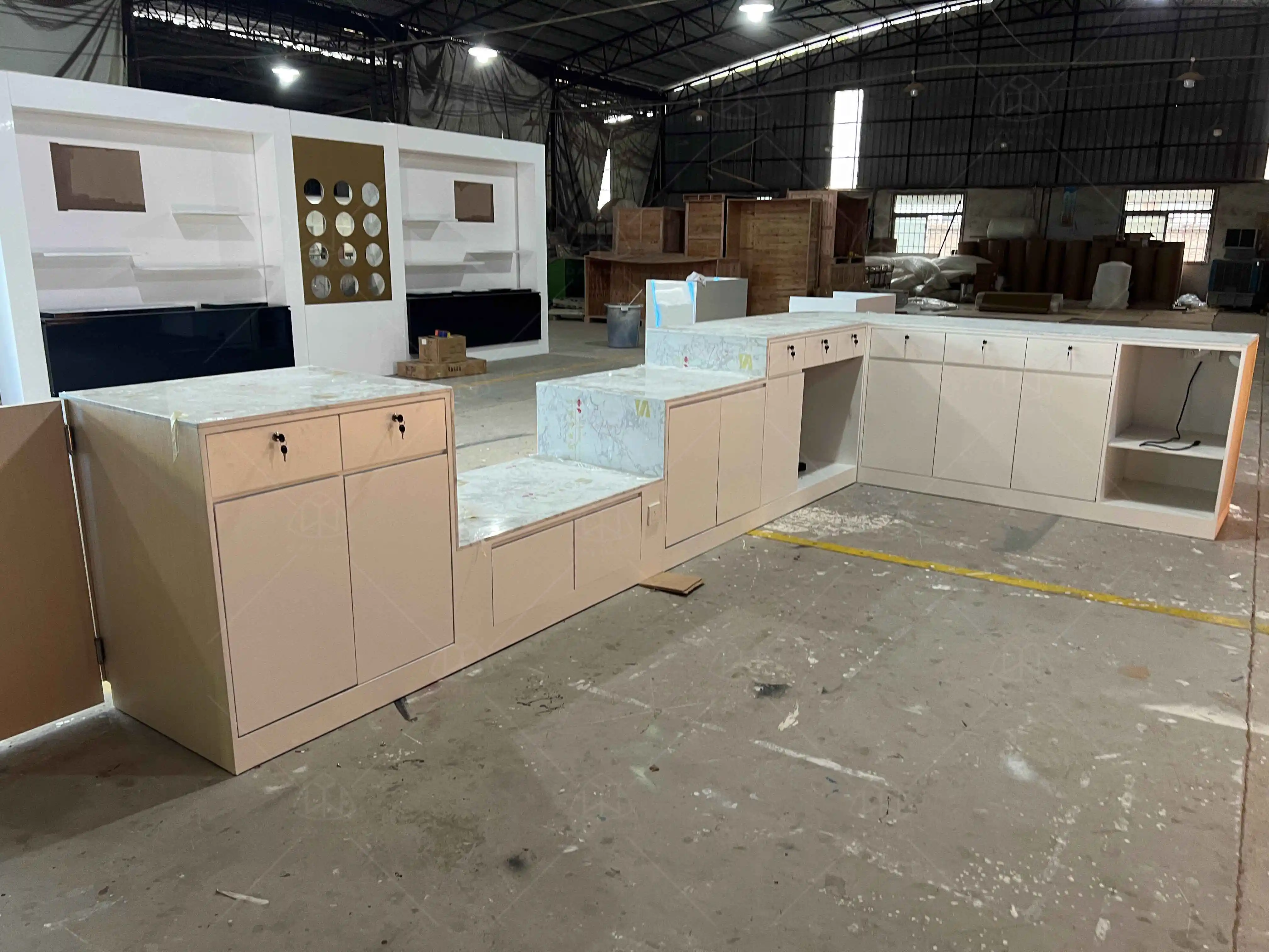 Retro Coffee Shop Counter Design Commercial Cafe Counter Modern Hotel Coffee Furniture Bar Counter For Sale