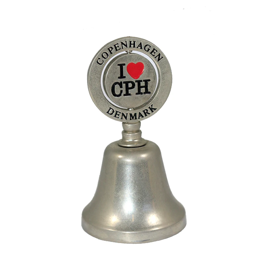 Customized Restaurant Ringing Hand Bell Luxury Metal Tour Souvenir Metal Dinner Bell