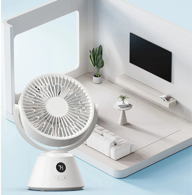 Factory Outdoor New rotate desktop fan USB charging digital display hanging ceiling fan ultra long endurance with night light