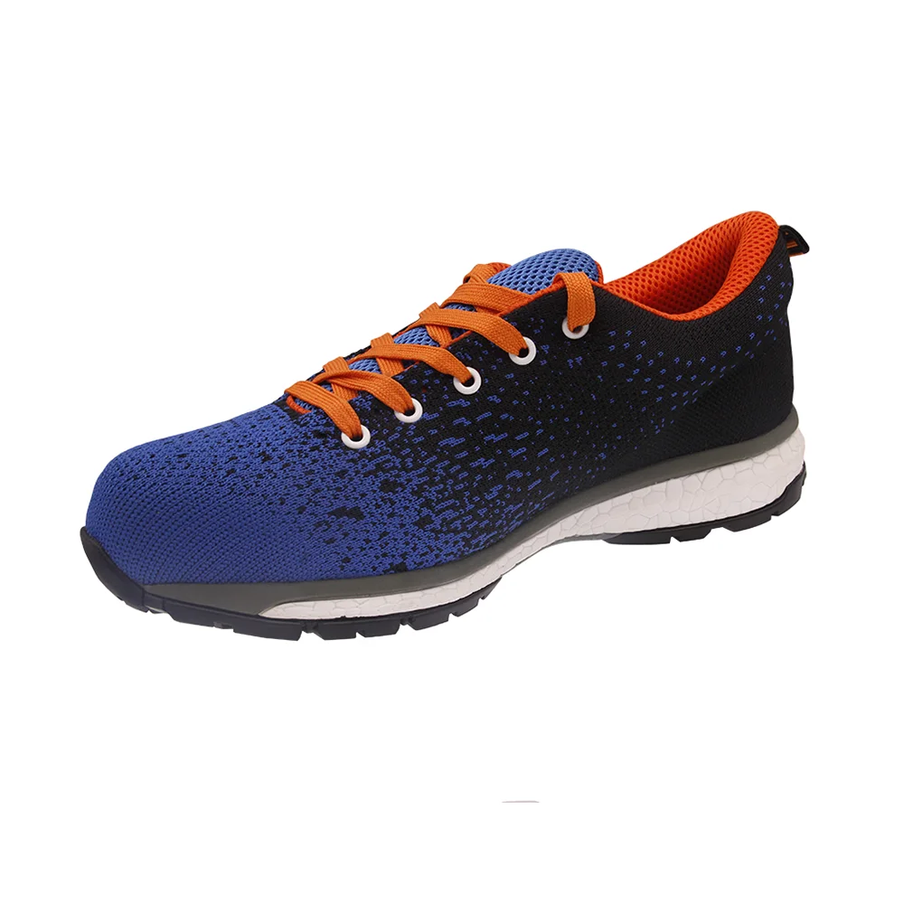 Anti-static Blue Color Fly Knit Cheap Acid Resistant Safety Shoes For Electrician