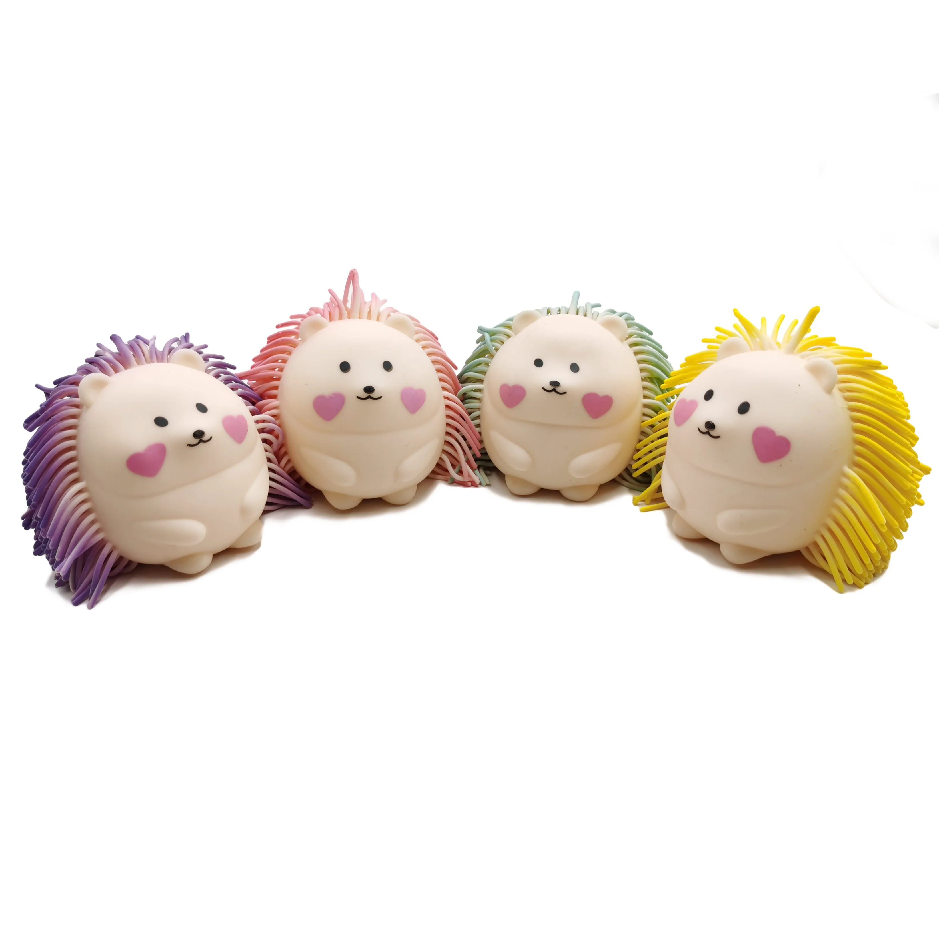 Huayi Patented Design TPR Wholesale 2021 Sensory Fidget Cute 4 Colors Hedgehog Squeeze Puffer Ball Animal Toy for Stress Relief