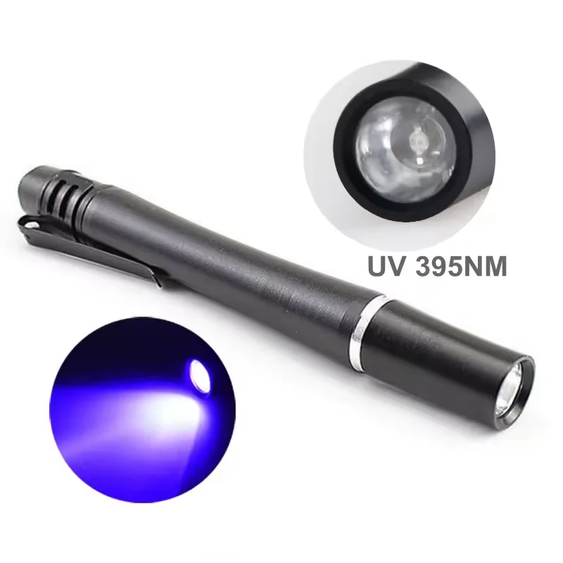 High Quality UV 395nm LED Flashlight Scorpion Searching Pen Light Waterproof Aluminum Alloy Body with AAA Battery