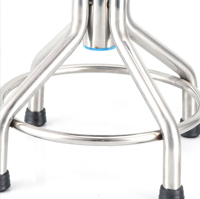 Thickened stainless steel round stool, school laboratory spiral rod lifting surgery, nurse factory workshop assembly line stool
