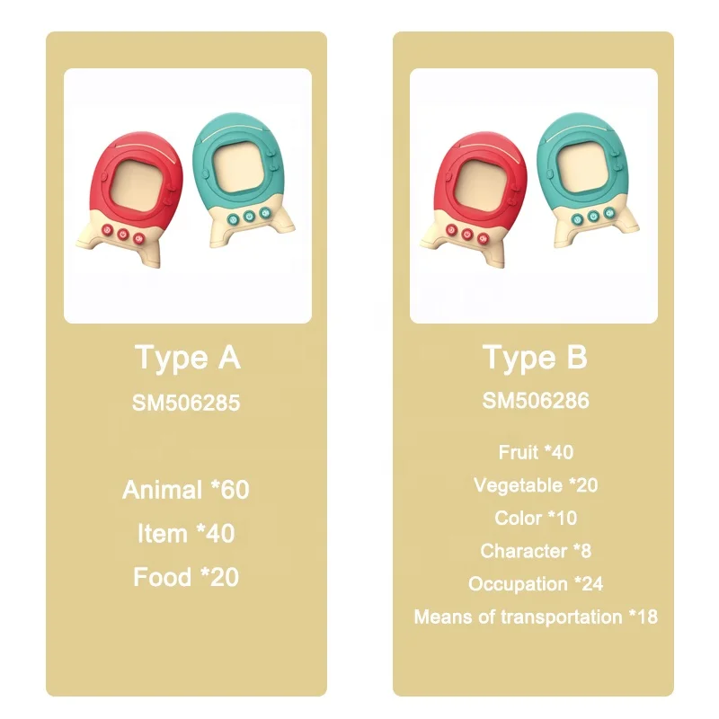 Samtoy Rocket Shape Educational Toys Learning Machine Language Cognitive Talking Flash Card for Kids