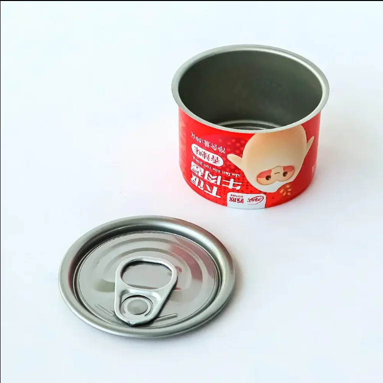 food grade 2 pieces easy open empty printed DRD tuna can round canned sardine fish food TIN can package
