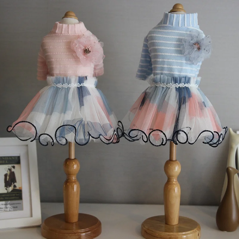
Pet appare pet dog clothes Luxurious lace candy-colored pet dress for small female dogs fashion design cat dog dress 