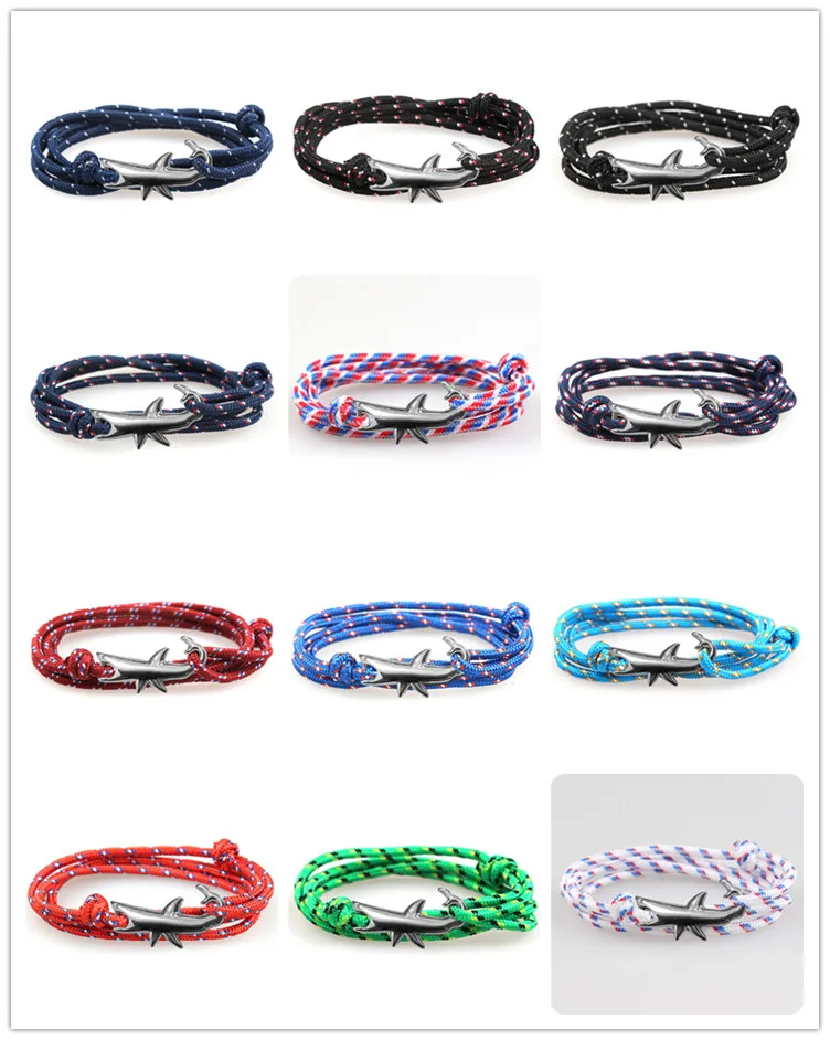 More color Available Adjustable Natural Rope Shark Anchor Bracelet for men women