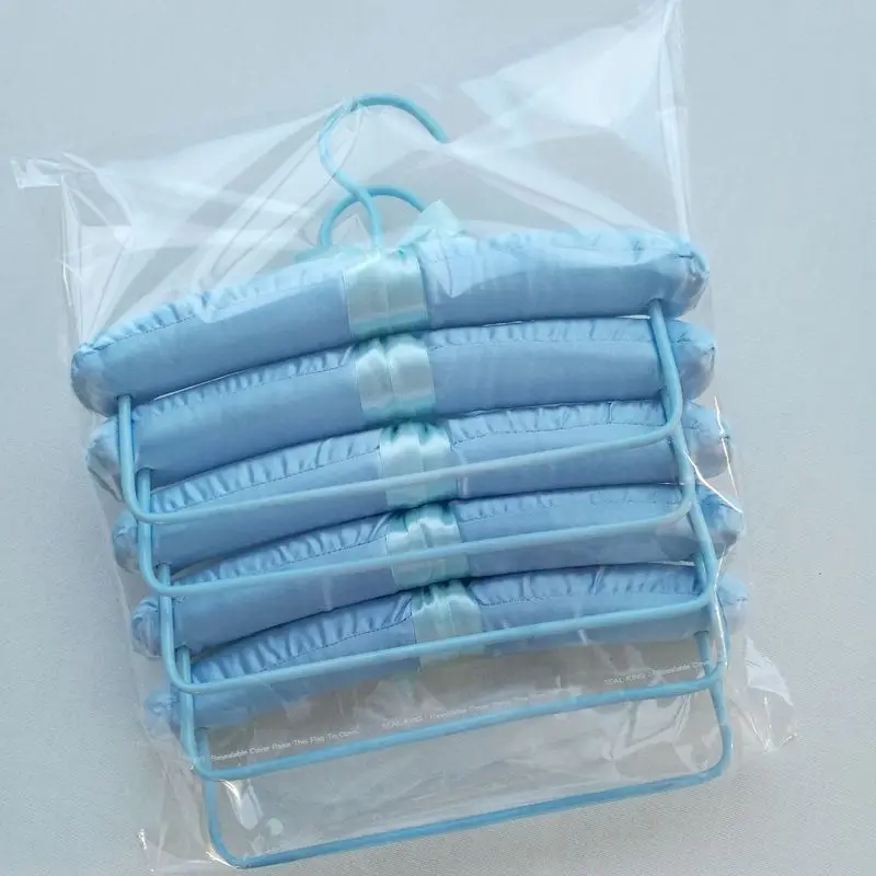 25.5 cm Beautiful White  Hanger Children Cover Fabric Satin Padded Wood Hanger With Rotating Hook Down Bar