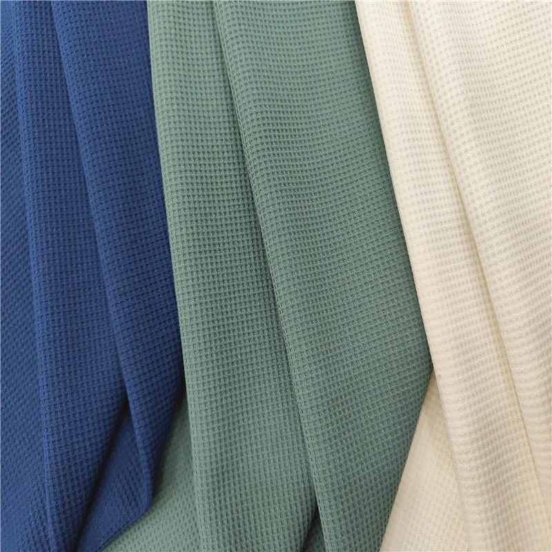 Boran Textile Fashionable Custom Color Waffle Weave Cotton Fabric Polyester Brush Fabric Cotton Waffle Fabric