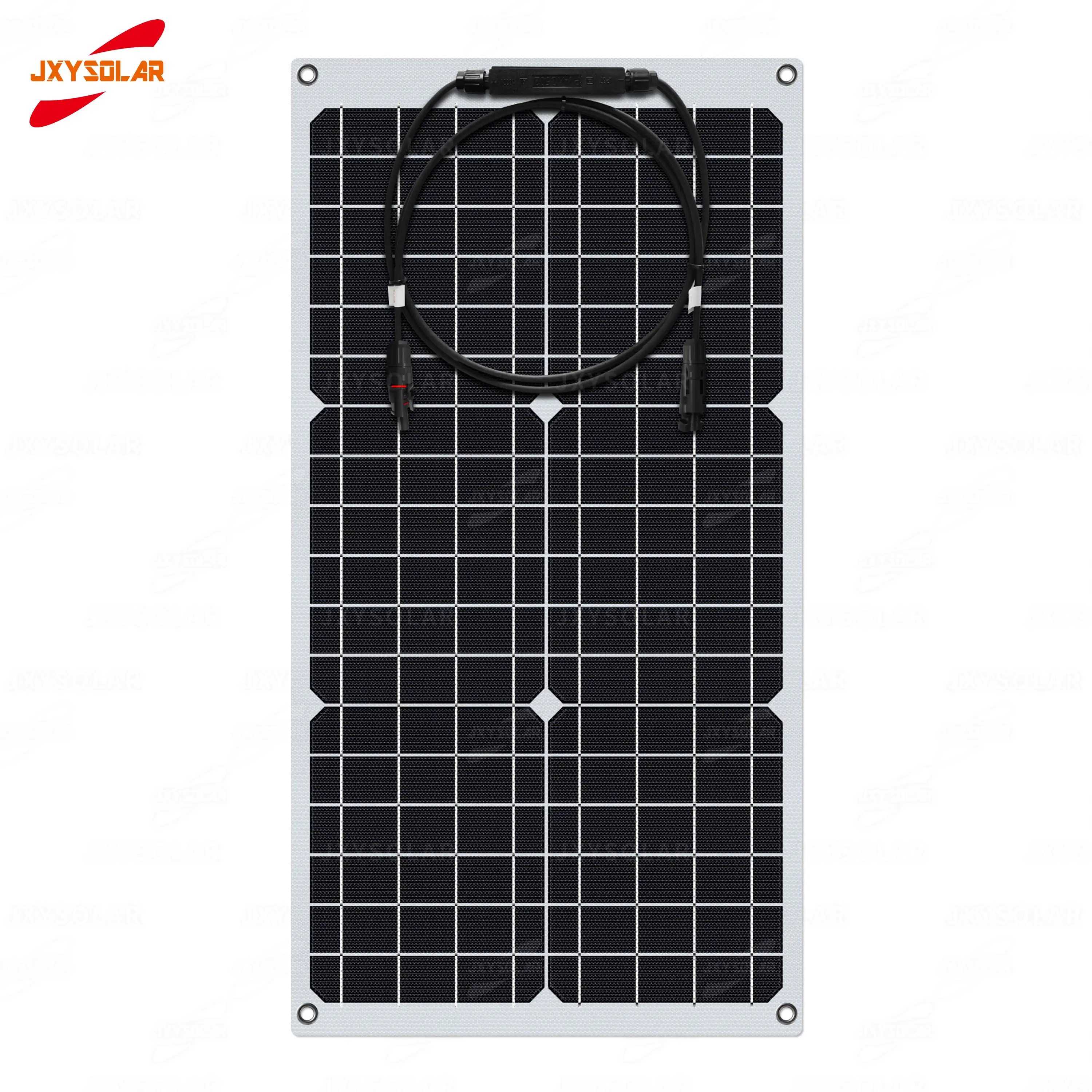 30W 18V White ETFE Monocrystalline Silicon Photovoltic Semi Flexible Solar Panel Power For Energy Storage System Yachts RVs