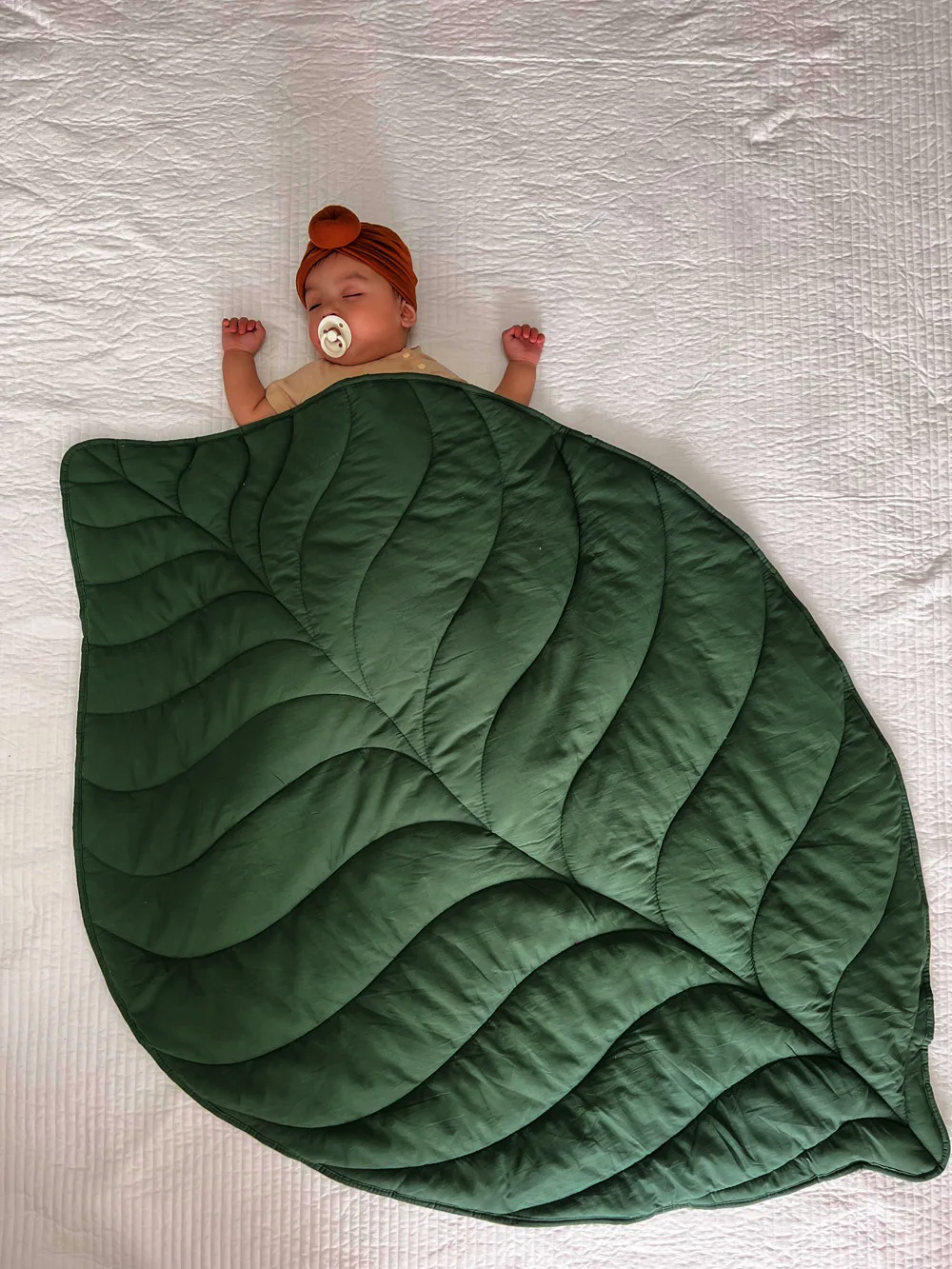 leaf shape super soft thick filling gender neutral tummy time activity mat baby crawling gym play mats