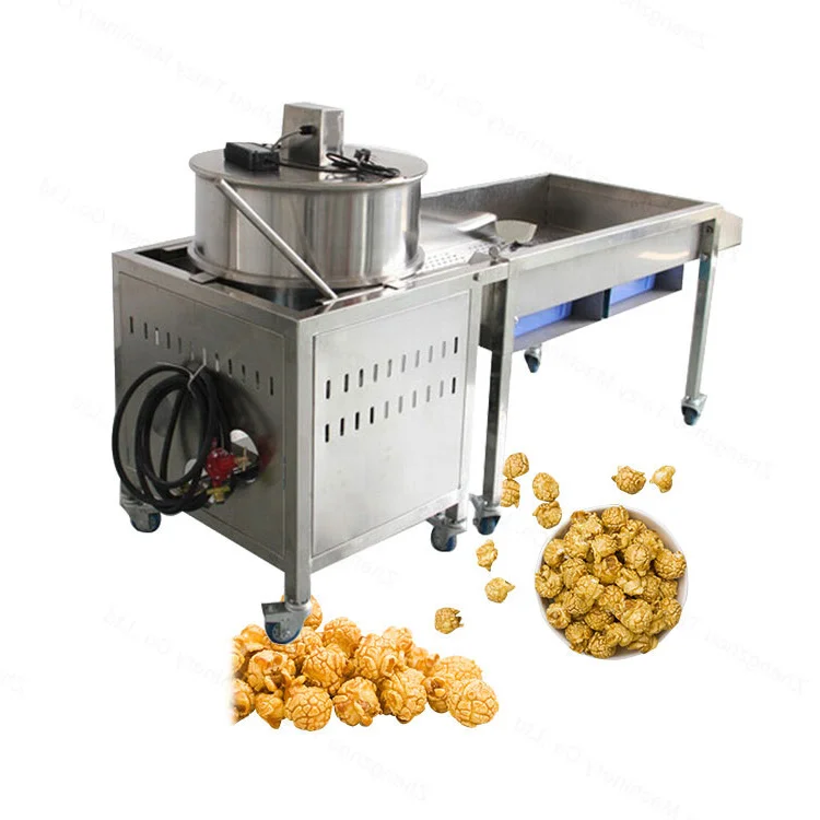 Commercial Fully Automatic Popcorn Maker Popcorn Making Machine Gas heating electric stirring machine
