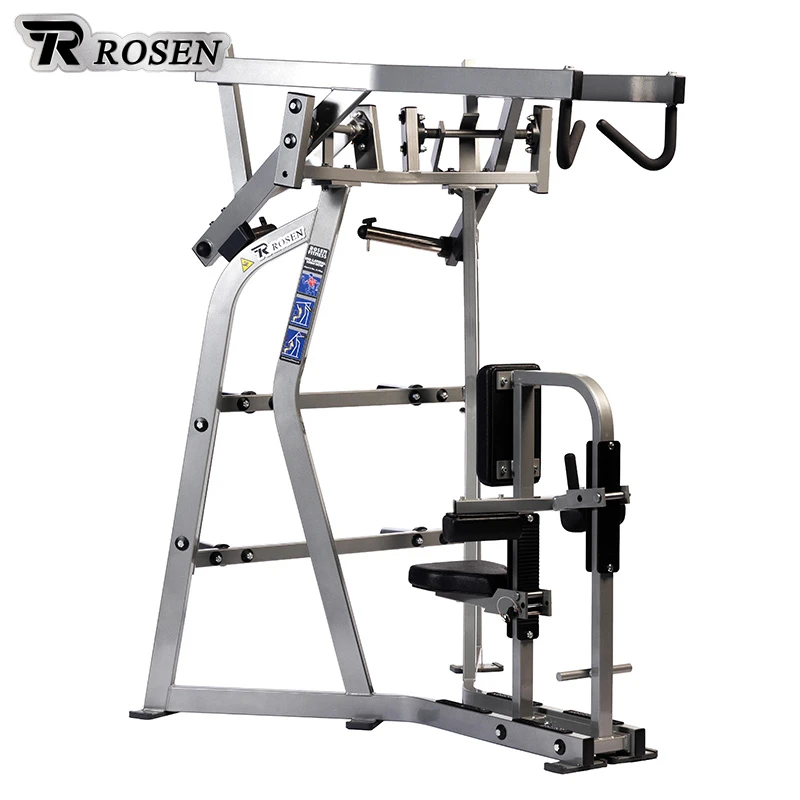 2024 Hot Galvanized Steel 3mm Thick Gym Equipment Dezhou Fitness Commercial Use Iso-Lateral High Row For Gym Centre