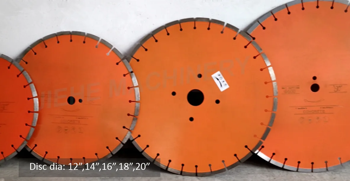 13 HP gasoline engine Concrete saw cutting machine with different saw blades