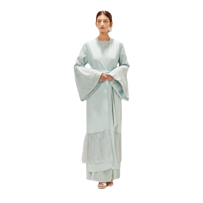 Популярная цена Высококачественная розовая современная одежда Baju Kurung Malaysia Ljuddampare Kebaya Muslim