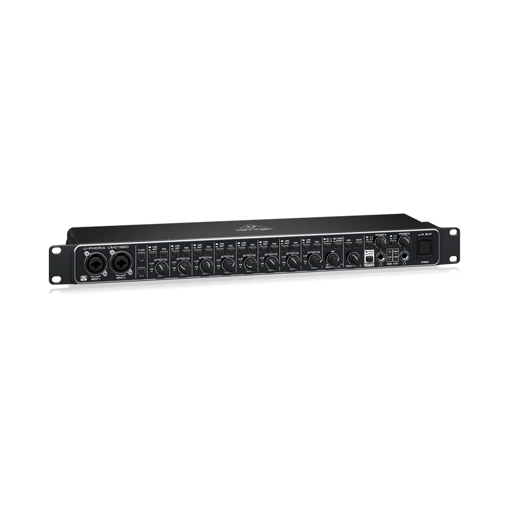 Behringer U-Phoria UMC1820 Sound Card 18-In/20-Out USB 2.0 Audio Interface With 8 Midas Mic Preamps Studio Music Equipment