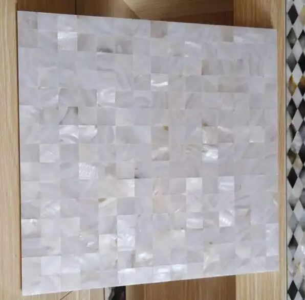 Square White Shell Horse Bathroom Mosaic Tile Modern 4mm Parquet Slab Wall Tile for Interior Wall with Good Price