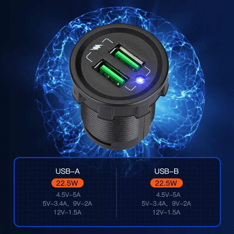 Factory Supply Kits 12V Boat Switch Panel Car Charger Usb C 5V3.4A 45W Utv Switch Panel