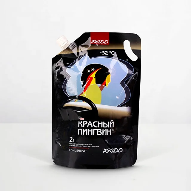 Custom Plastic Shock Resistance Stand Up Spout Pouch for Automobile Engine Antifree Liquid Chemical Packaging