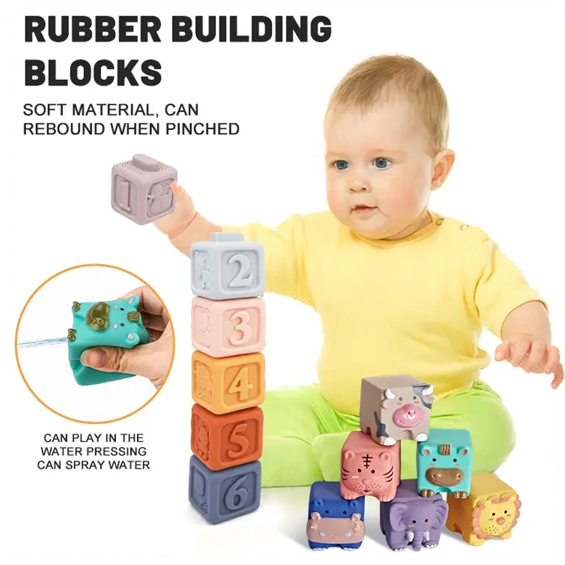 6 in 1 Montessori Baby Educational Learning Stacking Building Block Pull String Shape Sorter Activity Sensory Toy 0-6 6-12 month