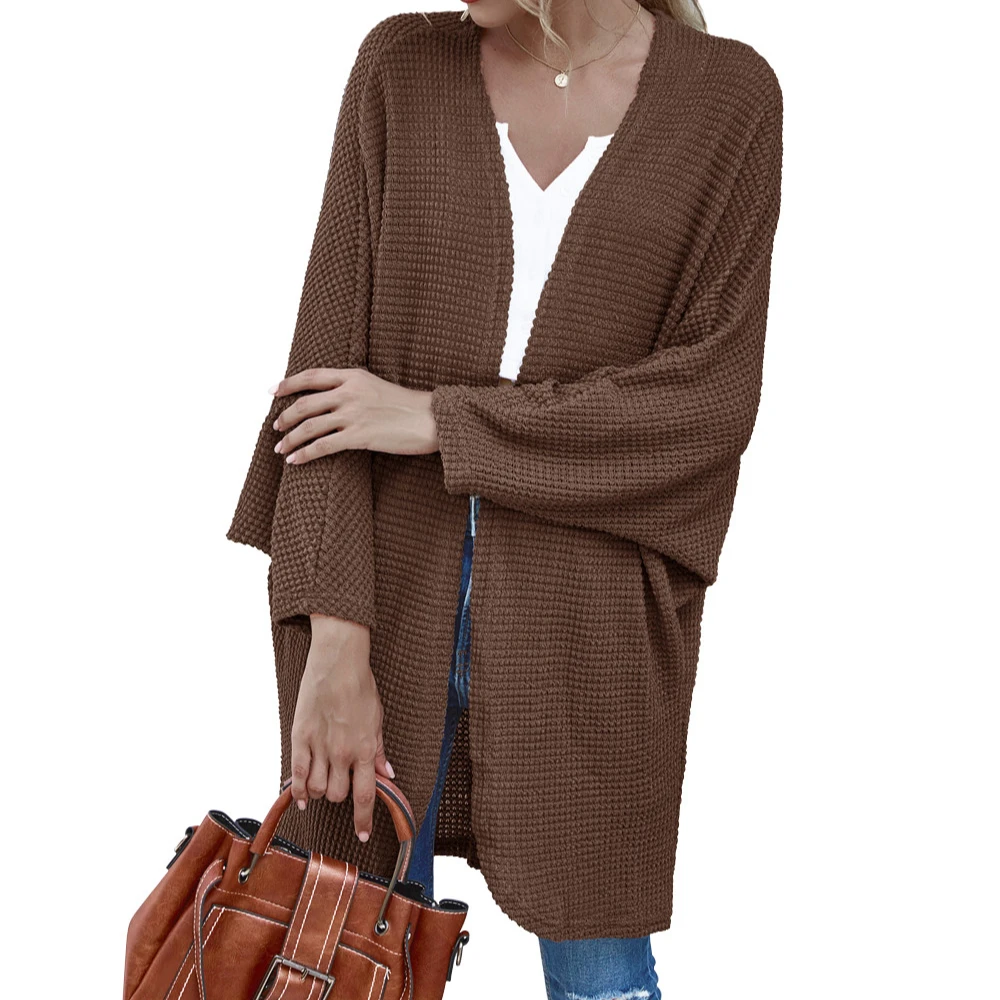 Fashwell 5695 autumn casual long sleeve loose solid color simple style coat
