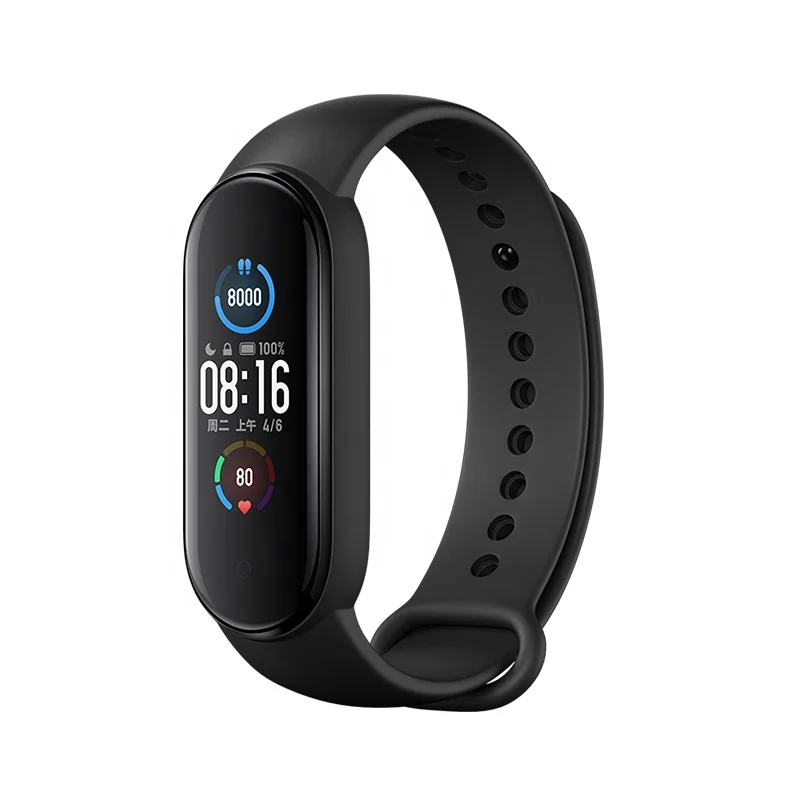  Оригинальный Смарт-браслет Xiaomi Mi Band 5 оригинальная версия CN фитнес-трекер с пульсометром водонепроницаемый mi