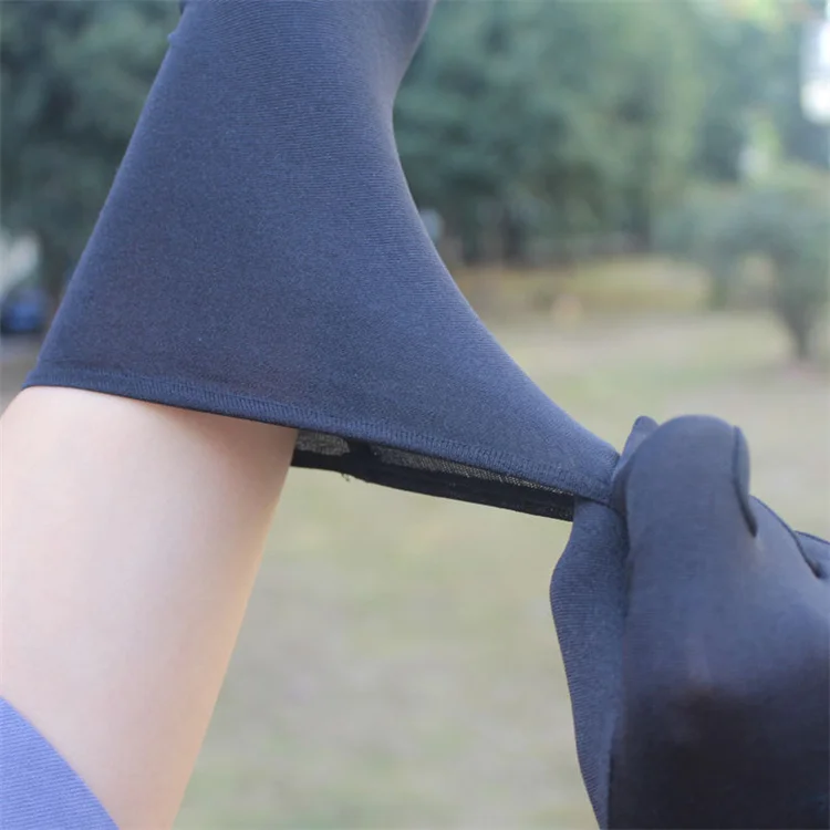 Muslims Arab Black Ladies Woman Women Sun Protection Long Arm Cover Full Finger Arabian Stretch Hand Gloves Modest Glove