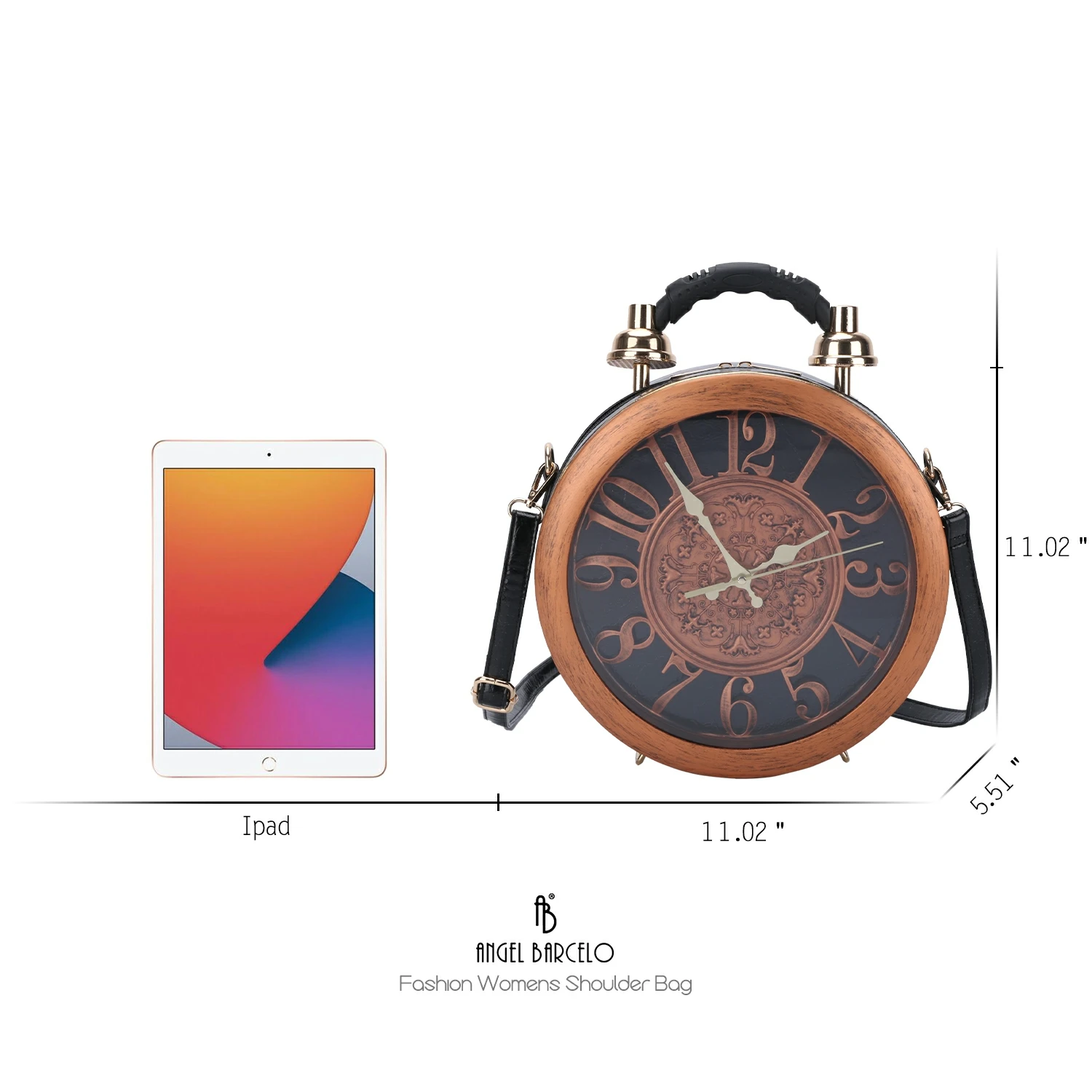 Angelbarcelo hot sales manufacturer fashion purse luxury clock round handbag girls mini shoulder bag 2021