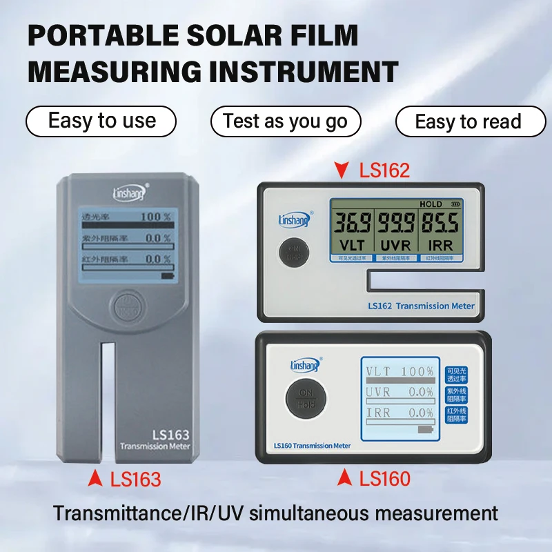 Transmission Meter Device Nano Ceramic Testing Machine Electronic Linshang LS160 VLT UVR IRR Solar Window Tint Film Tester
