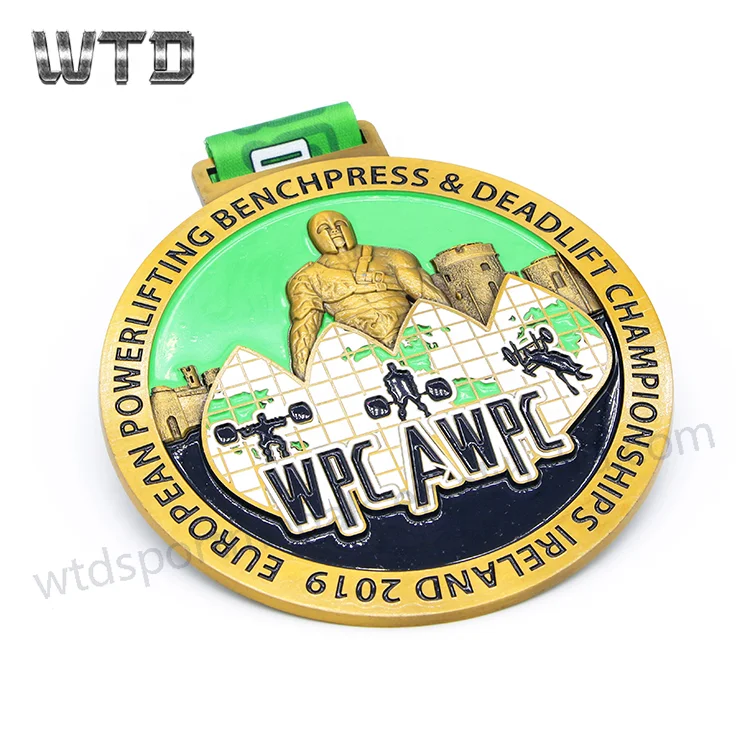 WTD 8 Years Medal Customized medal 3d soft enamel zinc alloy  powerlifting medals