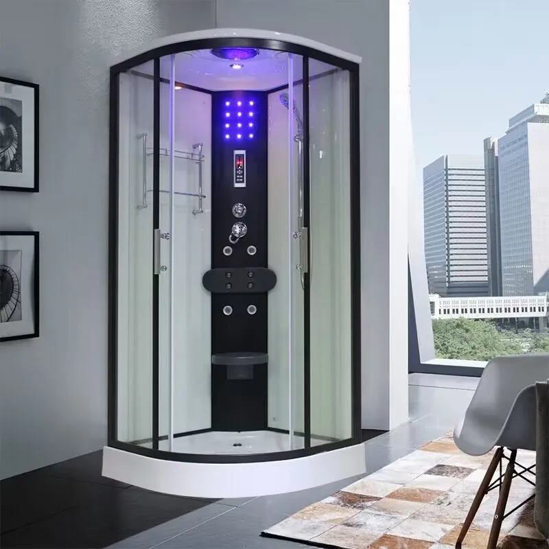 HONGDEC Matte Full Body Rain Bathroom Steam Wet Sauna Room Glass Steam shower cabin