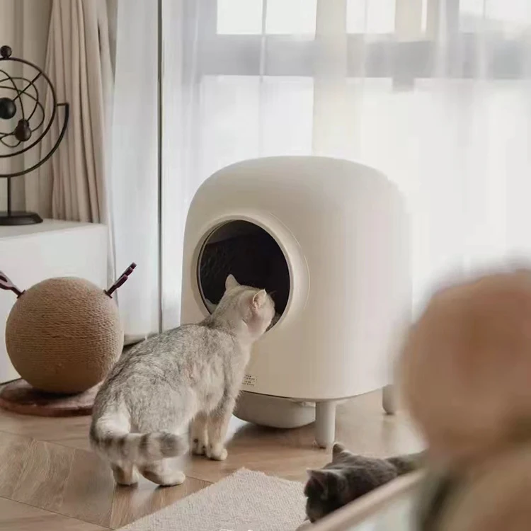 Cube Shape Pet Litter Box Auto Self-Cleaning Cat Litter Box With Wifi  APP