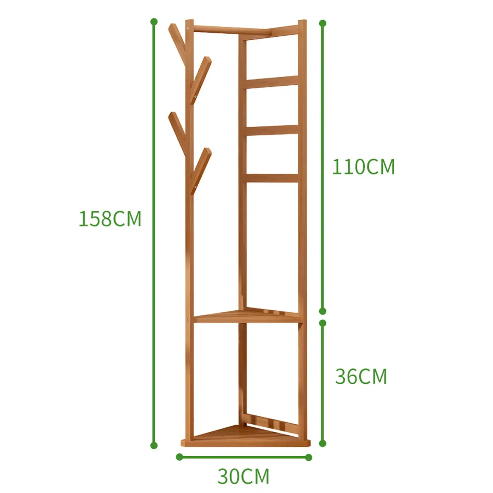 Multifunctional bamboo bracket corner hall tree bamboo storage hanger