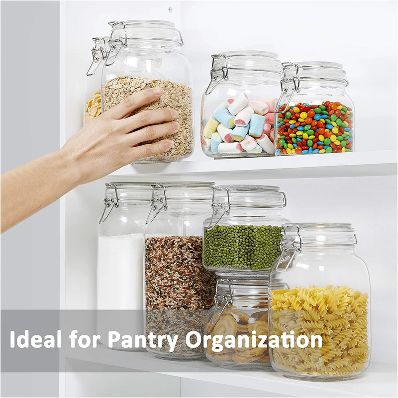 Ready-to-stock wholesale transparent glass sealed jars Honey, nuts, seasonings, grains sealed Packaging jars