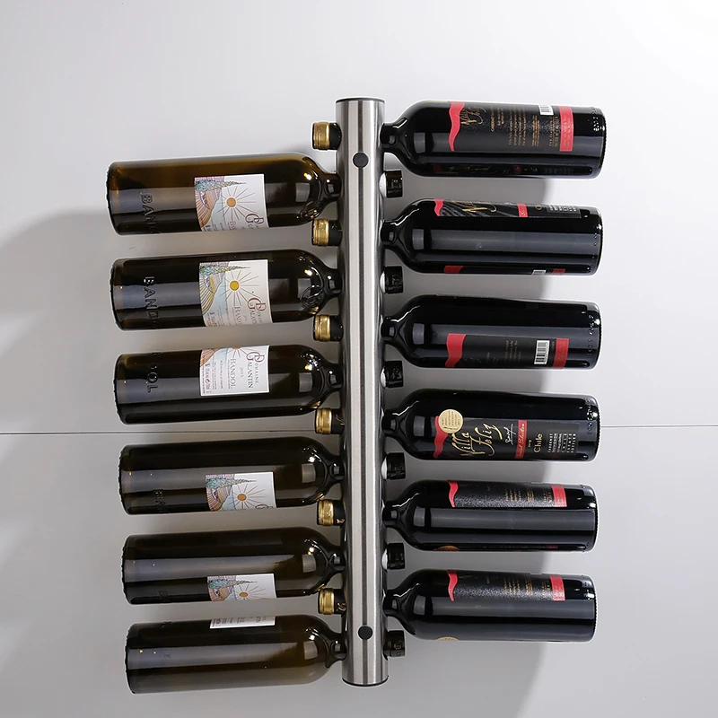 Wall Wine Holder Stainless Steel Wall Mounted Vertical Red Wine Bottle Holder Rack for Household Bar Supplies
