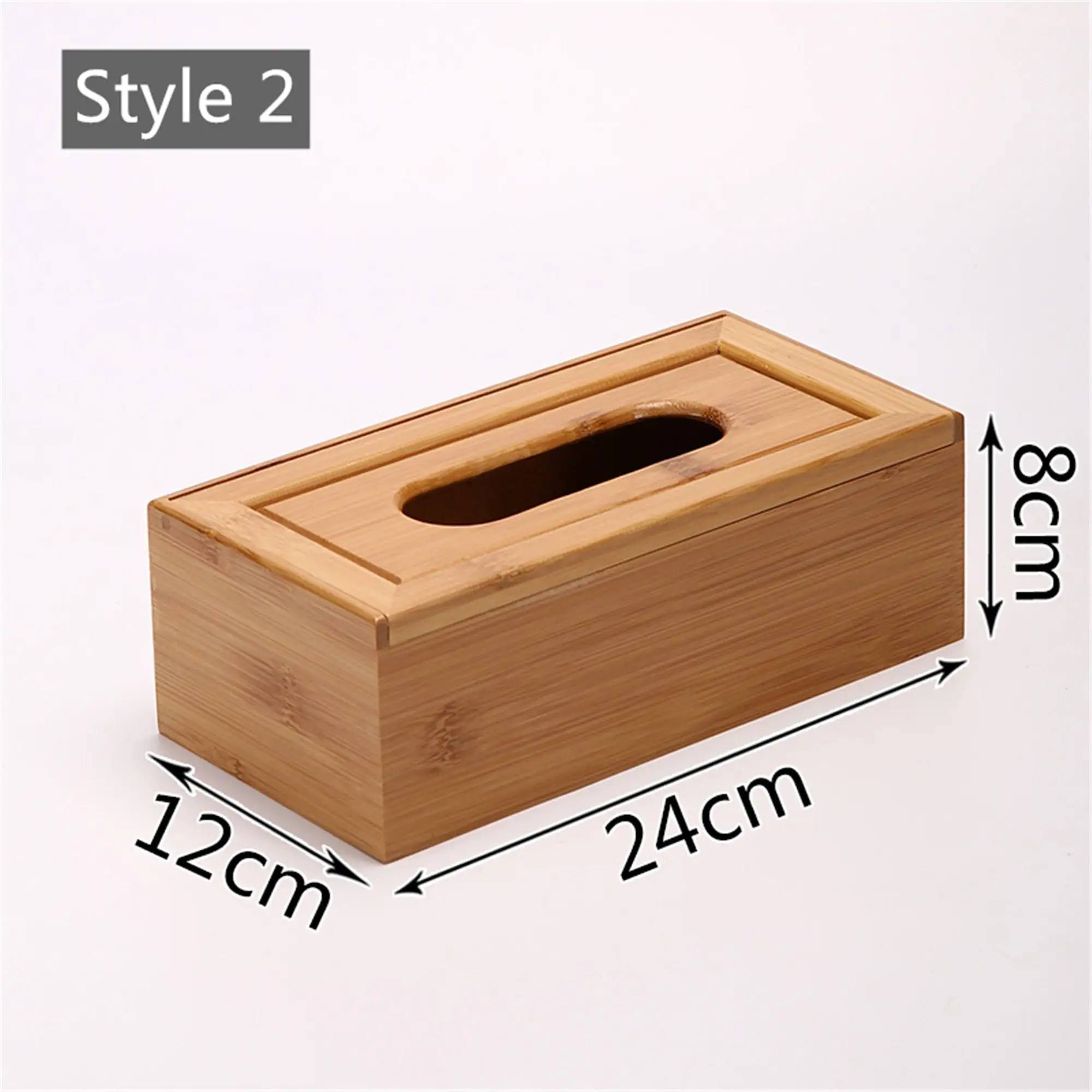 Customized luxury desktop organizer tissue box  container bamboo rectangular napkin holder