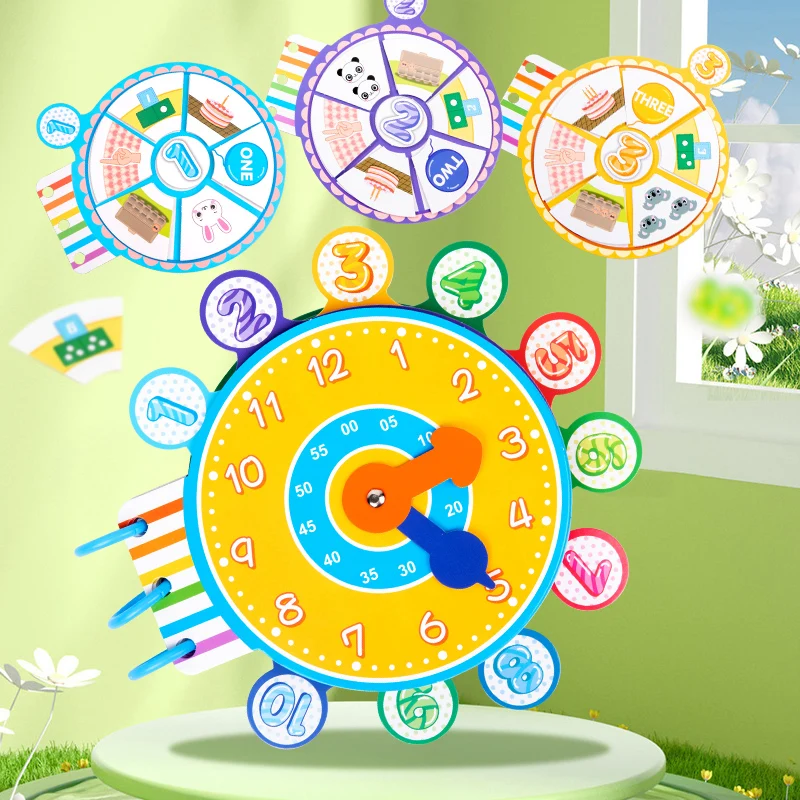 New Product 2024 Montesori Early Educational Baby DIY Clock Kit Quiet Book Children Number Time Cognitive Learning Busy Book Toy