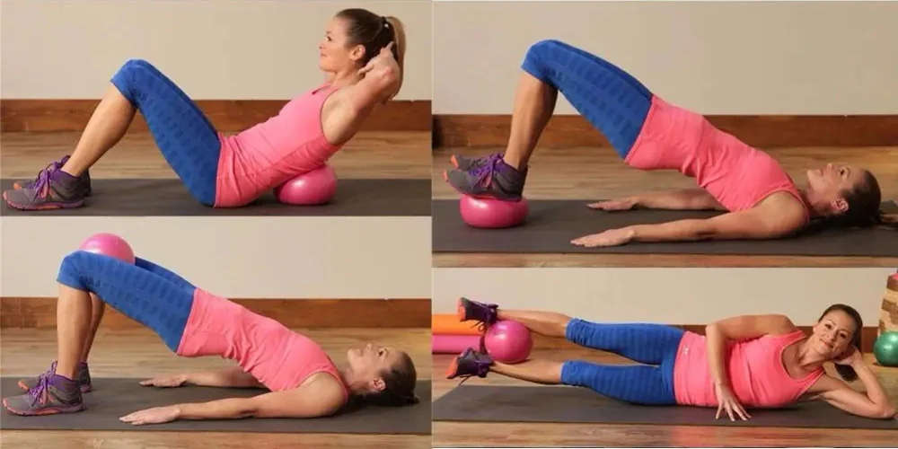 Home Fitness Pilates Equipment Set PVC Mini Yoga Exercise Ball Magic Circle Pilates Ring lightweight Elastic Resistance Band