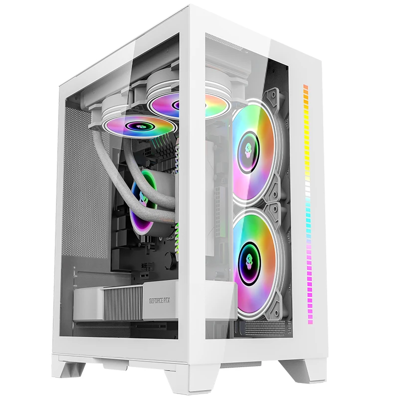 Gabinet Gamer Micro ATX Case PC Gaming Computer Cases & Towers with Tempered Glass