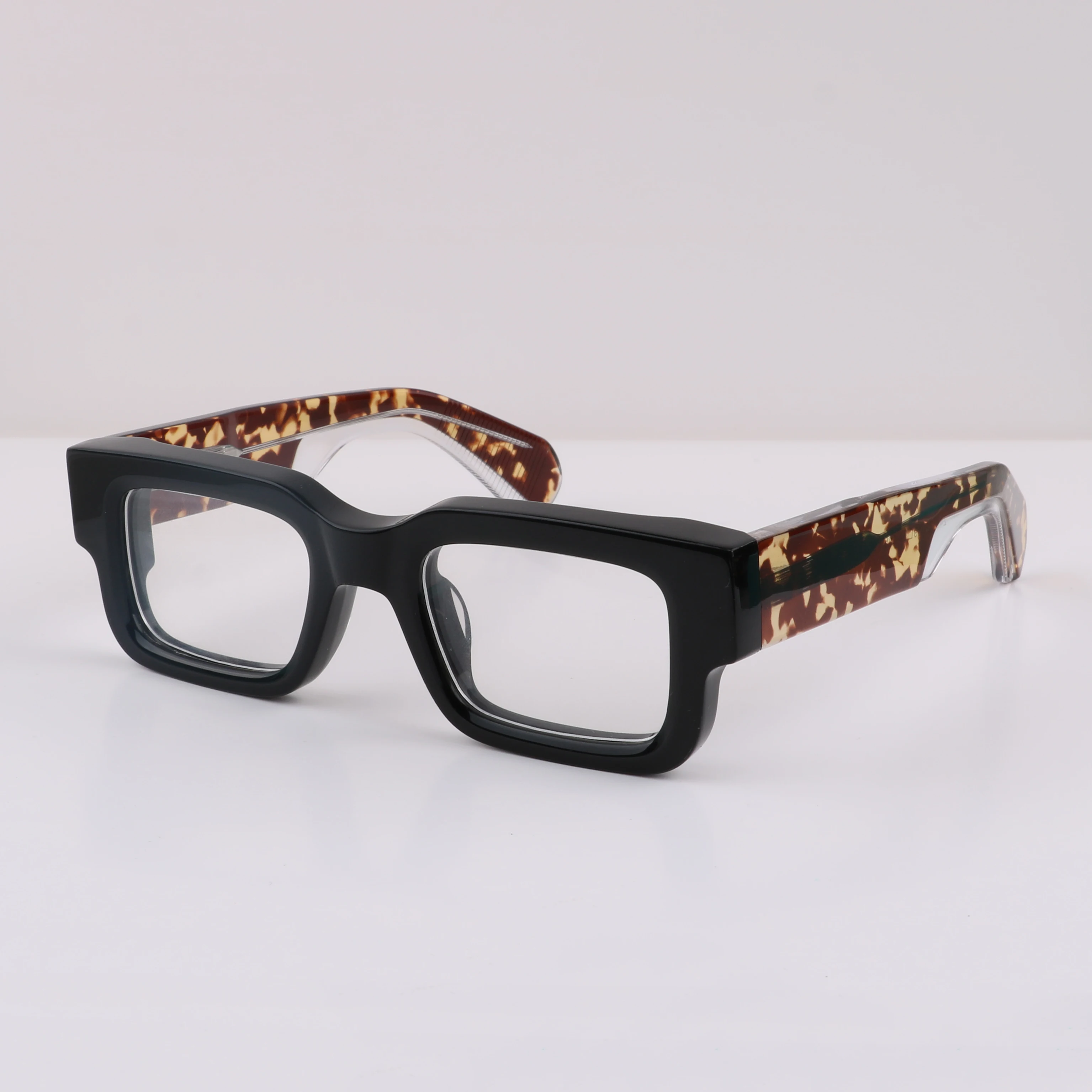 2401 High Quality Brand Square Eyeglasses Frames Mens Women Custom Logo Blue Light Blocking Glasses Rectangle Acetate Eyewear