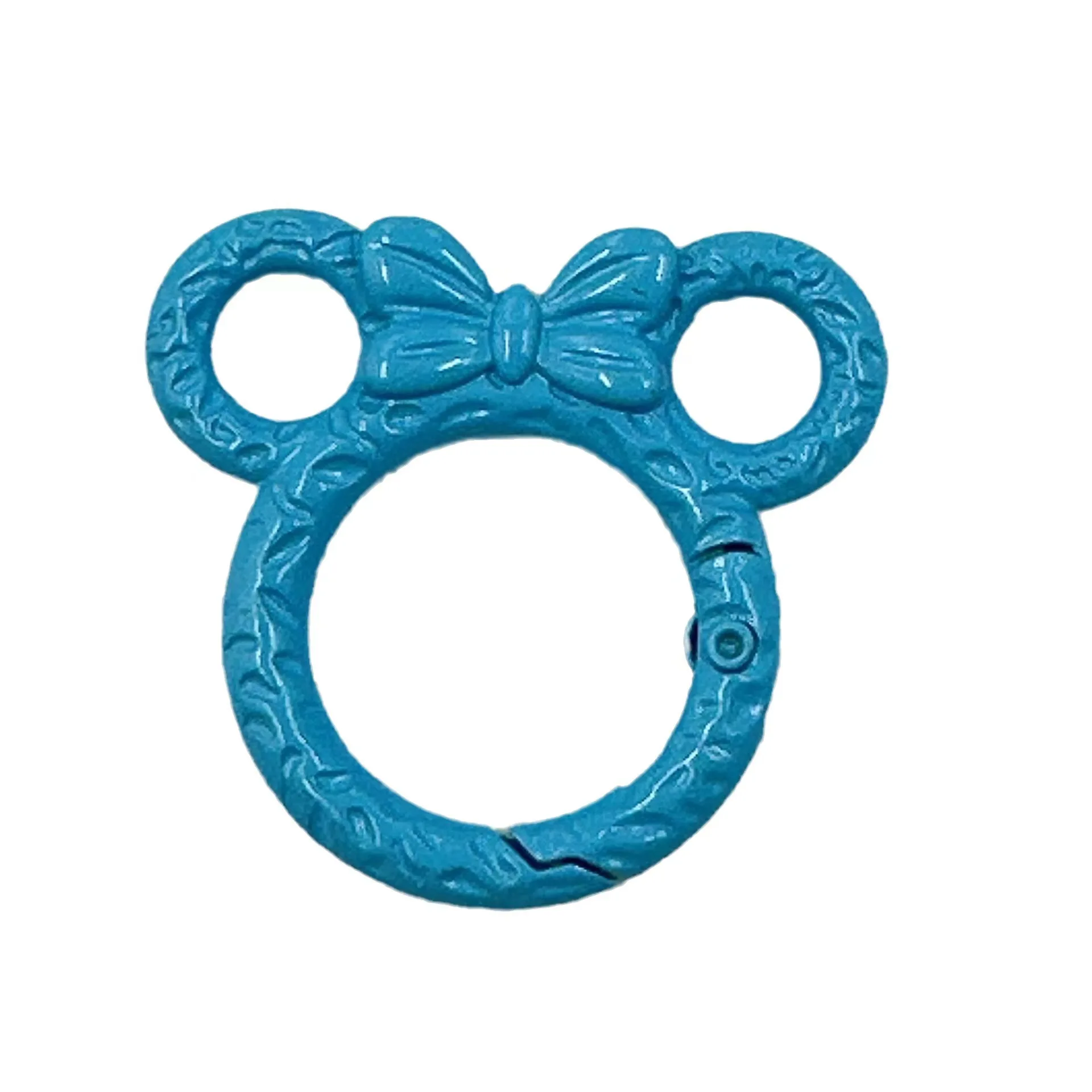 New Style Colorful Mickey stripe Spring Ring DIY Handmade Jewelry Keychain/Carabiner Promotional Keychains Carabiners