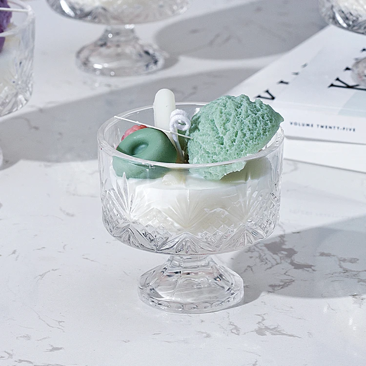 JY Glass aromatherapy candles scented essential oils birthday aromatherapy ice cream creative carved candles wholesale