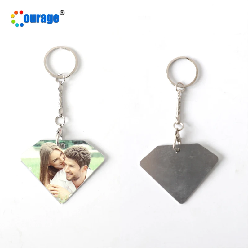 wholesale aluminum material metal sublimation blank keychain custom logo