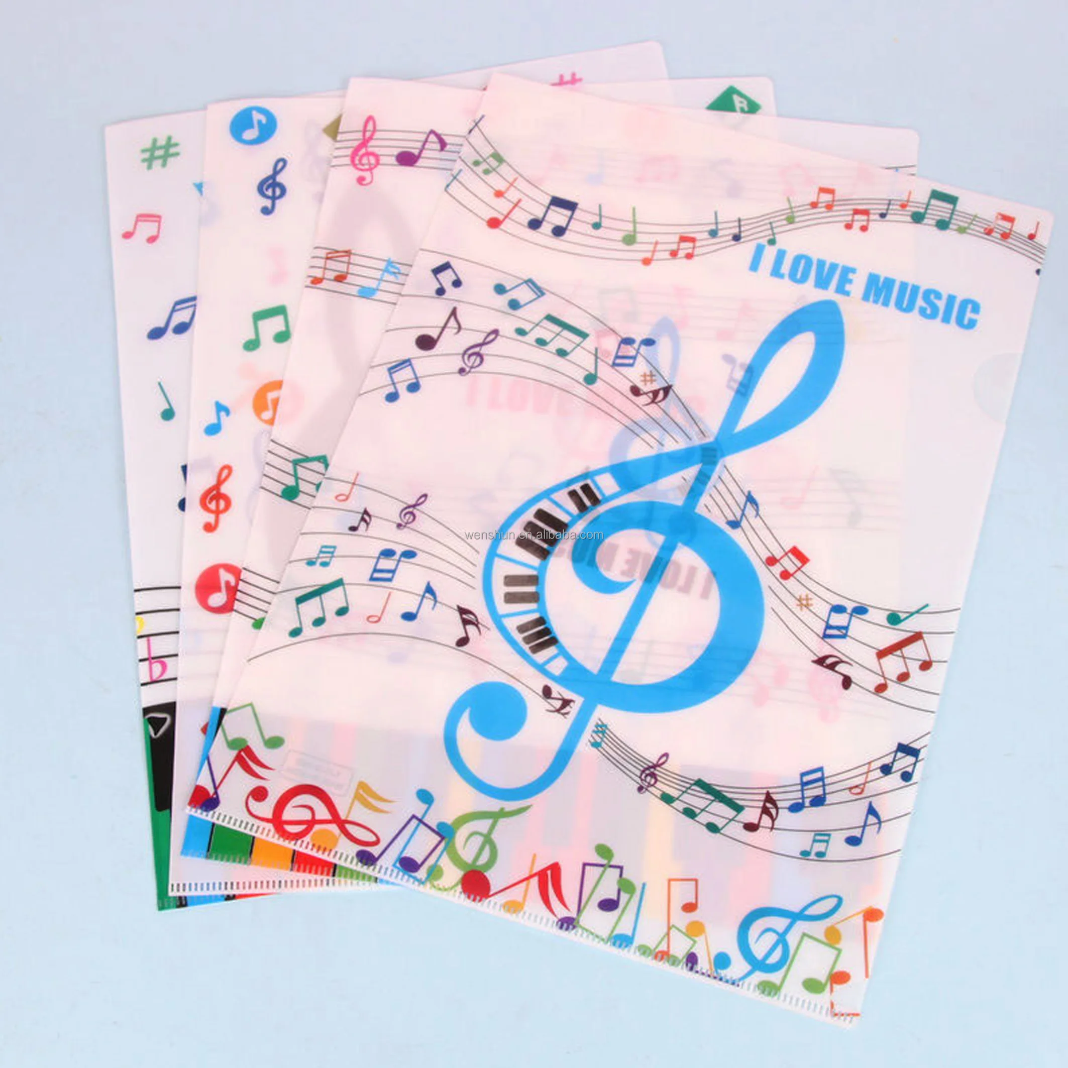 Custom Print l Shaped File Folder A4 Size Plastic Paper File Holder Organizer