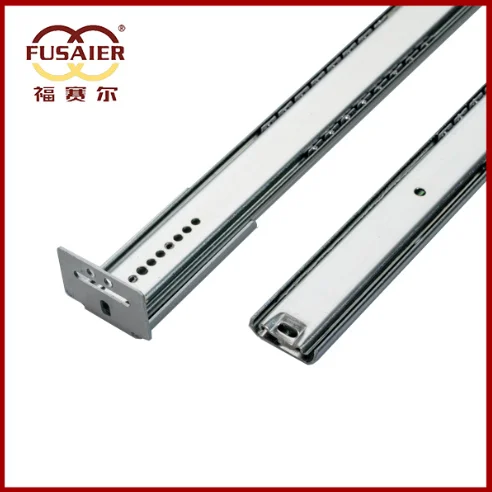 Fusaier  Supply Strong 35mm Pull Type Two-Folds Drawer 45mm Width Central Slide Telescopic Slide  Rail Ball Bearing Linear Slide